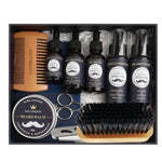 Beard Grooming Kit with Wash, Balm, Brush, Scissors, and Razor